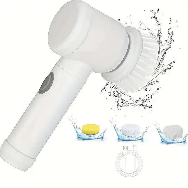 Escova Elétrica de Limpeza 5 em 1 Giratória Sem Fio: Solução Multiuso para Cozinha, Sala, Banheiro, Calçados e Azulejos - Casareco