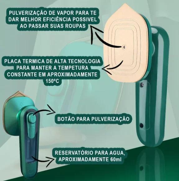 Mini Ferro De Passar Portátil Para Viagem Cabe Na Mala Roupa - Casareco