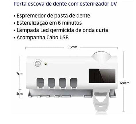 Esterilizador UV para Escovas de Dentes – Dispenser Inteligente com Carregamento Solar - Casareco