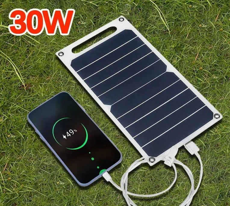 Carregador Solar Monocristalino 30W – Carregador Portátil com Saída USB - Casareco