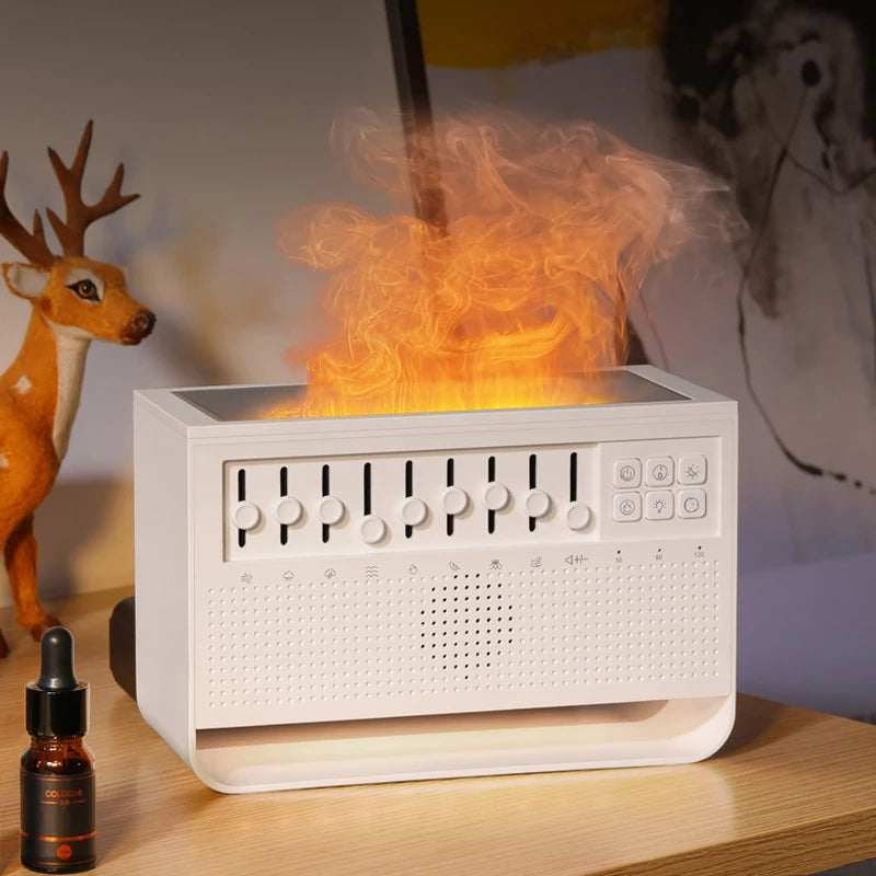 Umidificador e Difusor 2 em 1 – Purifique o Ar com Aromaterapia e Sons Relaxantes