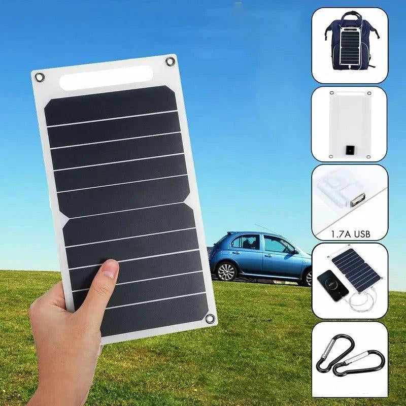 Carregador Solar Monocristalino 30W – Carregador Portátil com Saída USB - Casareco